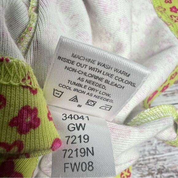 Hanna Andersson 60 3-6 Months Dress Green Pink Floral Disty Floral Long Sleeve - Picture 8 of 9